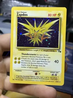 #2 Zapdos 15/62 Fossil 1999 Holo Rare WOTC Pokemon Card TCG - Image 3