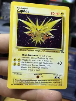 #2 Zapdos 15/62 Fossil 1999 Holo Rare WOTC Pokemon Card TCG - Image 5