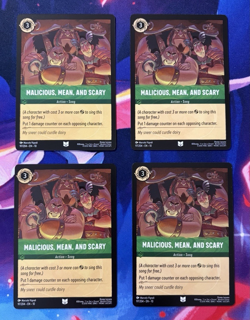 Disney Lorcana Malicious, Mean, and Scary Whispers in the Well 4 Cards Playset - Image 1