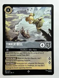 Tinker Bell - Giant Fairy Fabled 188/204 NM Lorcana Card - Image 1