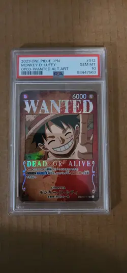 PSA 10 One Piece Card Wanted Seq Set of 4 OP03 SR Alt Art 2023 Japanese GEM MT - Image 3
