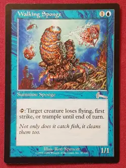 Magic The Gathering URZA'S LEGACY WALKING SPONGE blue card MTG - Image 1