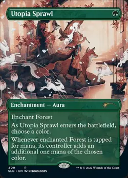 MTG Utopia Sprawl - Foil - Borderless, NM-Mint, English Secret Lair Drop Series - Image 1