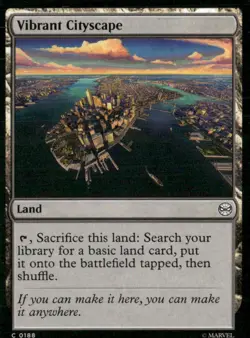 MTG Magic the Gathering Spider-Man Common Base 188 Vibrant Cityscape - Image 1