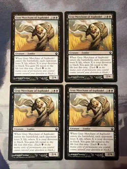 4x Gray Merchant of Asphodel- Theros- NM- Mtg Magic The Gathering- Playset - Image 1