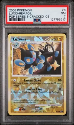 2008-09 POKEMON POP SERIES 8 CRACKED ICE #8 LUXIO-REVERSE FOIL PSA 7 - Image 1