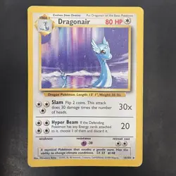 Vintage Pokemon Non-holo Rare Dragonair 18/102 Base Set WotC 1999 - Image 1