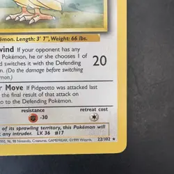 Vintage Pokemon Pidgeotto 22/102 Base Set Non-holo Rare WotC 1999 - Image 4