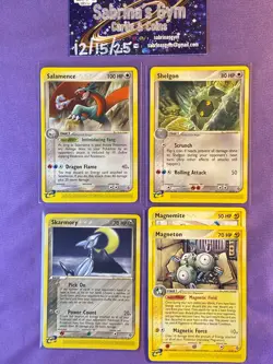 Salamence, Shelgon, Skarmory, Magneton + Rare 5 EX Dragon Set Pokemon Cards - Image 1
