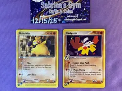 Makuhita, Hariyama 8/109 Holo Rare EX Ruby and Sapphire Set Pokemon Cards - Image 1