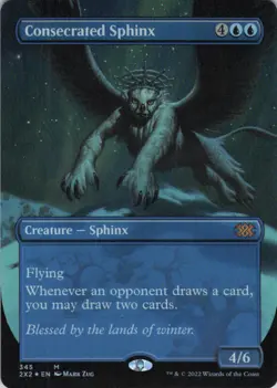 MTG Consecrated Sphinx (Borderless) (345) | NM Foil | Double Masters 2022 {2X2} - Image 2