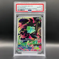 PSA 10 BULBASAUR #133 STAMPED MEGA ENHANCED BOX TOPPER 2025 POKEMON MEG EN - Image 3