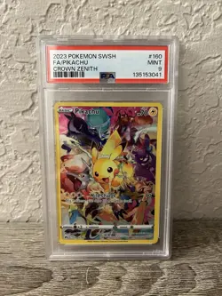Pokemon Pikachu 160/159 Full Art Secret Rare Crown Zenith 2023 PSA 9 MINT - Image 1