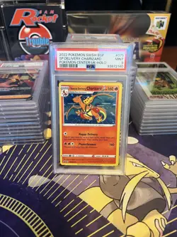 PSA 9 Pokemon Special Delivery Charizard P.M. Center UK Holo Promo SWSH075 Mint - Image 1