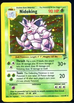 NIDOKING 11/130 HOLO RARE BASE SET 2 Pokemon LIGHTLY PLAYED - Image 1