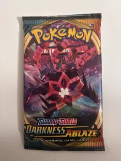 22.2g HEAVY Pokemon Sword & Shield Darkness Ablaze Booster Pack SEALED Eternarus - Image 2