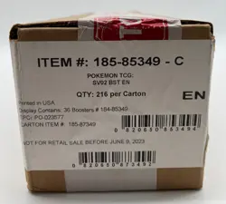 Pokemon TCG SV02 Paldea Evolved Booster Box Case SEALED - Image 1