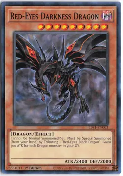 Yugioh - Red-Eyes Darkness Dragon LDS1-EN003 1st Edition - Legendary Duelists: S - Image 1