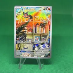 Pokemon TCG Litten Full Art Holo Card 167/162 Temporal Forces Illustration Rare - Image 1