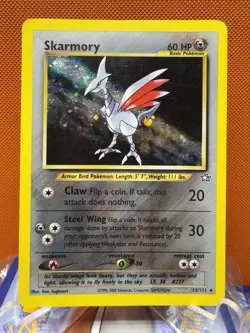 💥 Skarmory Pokemon TCG Neo Genesis Set Holo Foil Rare 13/111 Vintage Card 957 - Image 1
