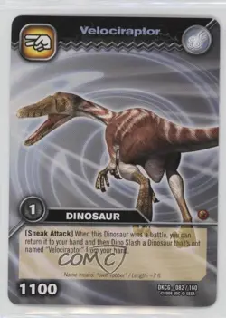 2008 Dinosaur King Trading Card Game Series 1: Velociraptor #DKCG-082 - Image 1