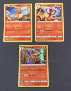 Pokemon TCG Charizard Pokemon Go 010/078 Charmander, Charmeleon 3 Cards - Image 1