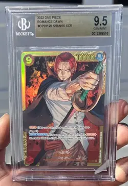 BGS 9.5 Gem Mint One Piece Card Game Romance Dawn Shanks SCR OP01-120 English - Image 1