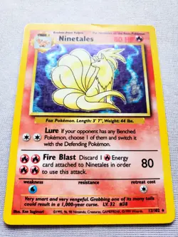 NINETALES Base Set Holo Rare Card 12/102 Pokemon TCG WOTC Holographic 1999 - Image 3