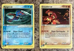 Pokemon Groudon EX 002 Kyogre EX 001 Black Star Promo eReader x2 Cards Set - Image 1