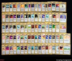 Lot of 86 Pokemon Base Set, Base Set 2, Jungle, & JPN Trainer Cards MP - Image 1