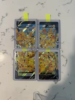 Pikachu V-Union Set of 4 Sword & Shield Pokemon Promo Cards Celebrations - Image 1