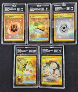 Pokemon Gold Hyper Rare Full Art TAG Graded Card Lot - Image 1