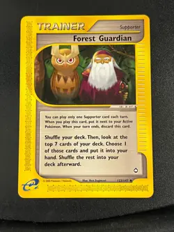 Forest Guardian 123/147 - Aquapolis Vintage Pokemon TCG Card LP e-Reader Noctowl - Image 1