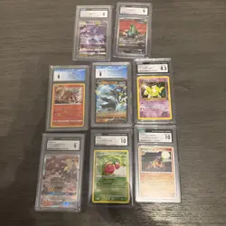 Lot Of 8 Cgc Graded Pokemon Cards! - Image 1