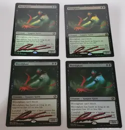 MTG 4 X FOIL BLOODGHAST SHADOW SIGNED BY ARTIST - Image 1