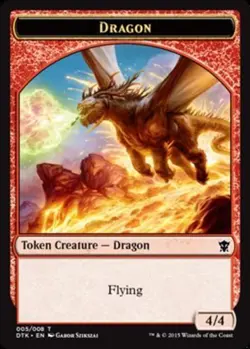 Dragon TOKEN x6 Dragons of Tarkir MtG NM pack-fresh - Image 1