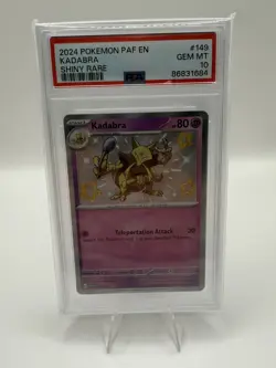 2024 POKEMON PAF EN-PALDEAN FATES SHINY RARE #149 KADABRA PSA 10 - Image 1
