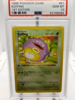 1999 Pokemon Game Koffing 1st Edition PSA 10! - Image 1