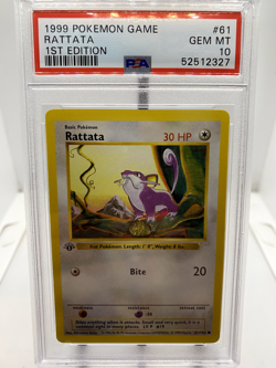 1999 Pokemon Game Rattata 1st Edition PSA 10! - Image 1