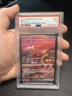 2023 POKEMON SVP EN-SV BLACK STAR PROMO 151 ULTRA-PREMIUM COLL #053 MEW EX PSA 7 - Image 1