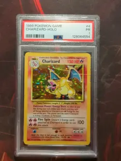 PSA 1 Charizard Holo Base Set Unlimited 4/102 Pokemon 1999 - Image 1