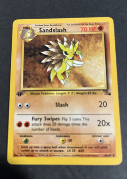 Pokemon Card - Sandslash Fossil 1st Edition 41/62 Uncommon NM FREE SHIPPING - Image 1