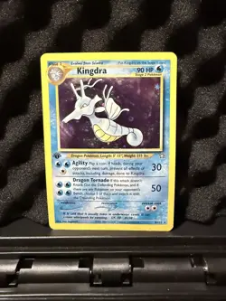Pokemon TCG Kingdra Neo Genesis Unlimited Holo Rare Card #08/111 English 1st Ed - Image 1