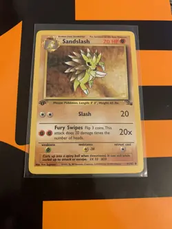 Sandslash 1st Edition Fossil Pokemon Card Uncommon 41/62 NM+ 1999 TCG WOTC - Image 4