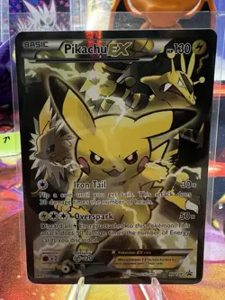 Pikachu EX XY124 XY Holo Pokemon Card. (Small Crease) - Image 1