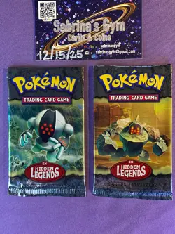 Empty EX Hidden Legends Regirock Registeel Artwork Pokemon Card Opened Packs - Image 1