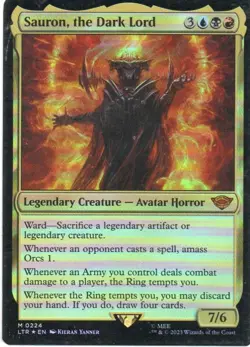 MTG: The Lord of the Rings: Foil Sauron, the Dark Lord: Lightly Played Condition - Image 1