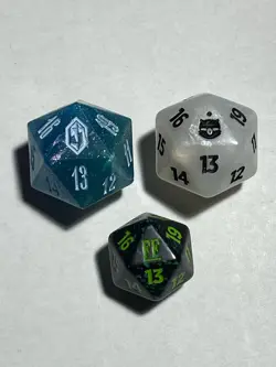 3 Final Fantasy Magic the Gathering Dice From Bundles & Prerelease - Spin Down - Image 1