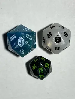3 Final Fantasy Magic the Gathering Dice From Bundles & Prerelease - Spin Down - Image 2