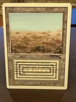 Scrubland Rare Revised Dual Land Magic The Gathering MTG NM Never Played Signed - Image 1